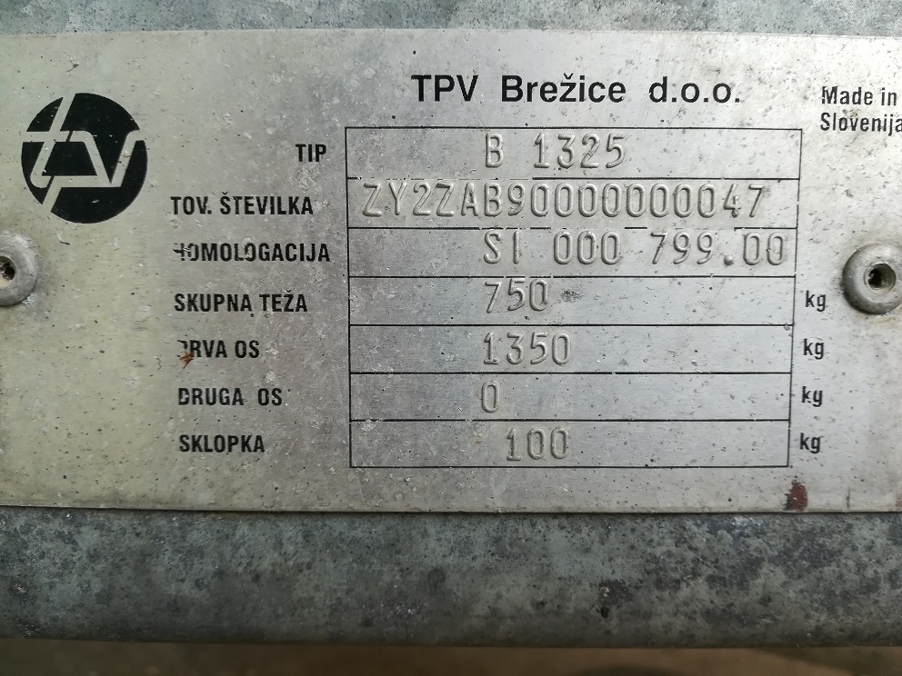 Avtoprikolica 750kg NDM